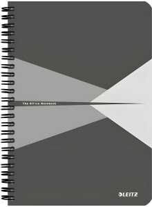 LEITZ Collegeblock Office PP A5 liniert grau Office mit Spiralbin