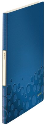 LEITZ Sichtbuch A4 Wow blau metallic Sichthüllenmappe mit 20 Hüllen fest ei