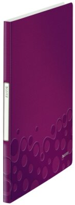 LEITZ Sichtbuch A4 Wow violett metal Sichthüllenmappe mit 20 Hüllen fest ei