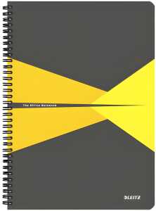 LEITZ Collegeblock Office Card A4 kariert gelb Office mit Spiralbin