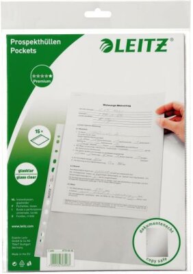 LEITZ Prospekthülle A4 glasklar Prospekthülle Standard oben offen doku