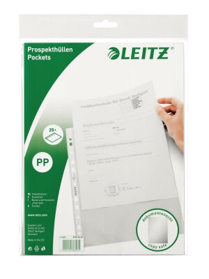 LEITZ Prospekthülle A4 genarbt Prospekthülle Standard oben offen doku