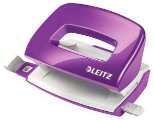 LEITZ WOW Locher Mini 10Blatt violett Metall mit Anschlagschiene