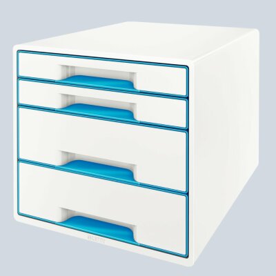 LEITZ Schubladenbox WOW CUBE blau metallic Schubladenbox WOW CUBE mit 4 Schu