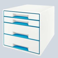 LEITZ Schubladenbox WOW CUBE blau metallic Schubladenbox...