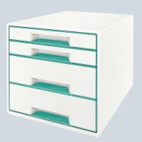 LEITZ Schubladenbox WOW CUBE eisblau metallic 5213-20-51...