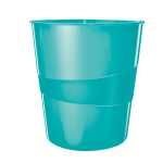 LEITZ Papierkorb WOW 15l eisblau metallic 52781051