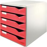 LEITZ Schubladenbox Post-Set 5 Sch übe lichtgrau/rot...