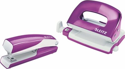 LEITZ 5561 Set Mini Locher Heftgerät NeXXt WOW - violett metallic