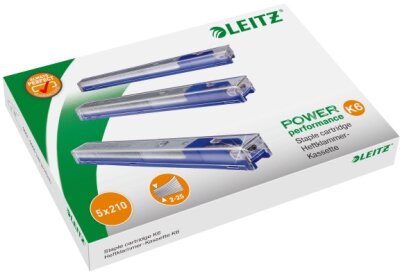 LEITZ Heftklammern K6 26/6 verzinkt Kassette blau