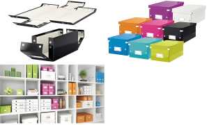 Archivbox Click und Store DVD Graukarton eisblau