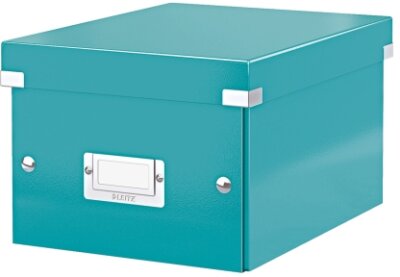 LEITZ Archivbox A5 Wow metal.eisblau Archivbox Click & Store klein für DIN A