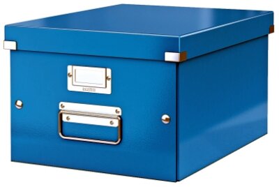 LEITZ Archivbox für A4 metallic blau für DIN A4 für  schneller einfacher A