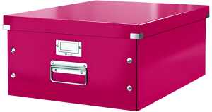 Archivbox Click und Store groß Graukarton pink