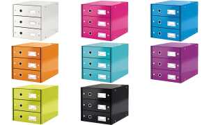 LEITZ Schubladenbox Click und Store W OW 3 Schübe eisblau (80604851)