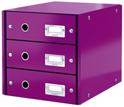 LEITZ Schubladenbox Wow met.violett Schubladenset Click & Store WOW mit 3 S