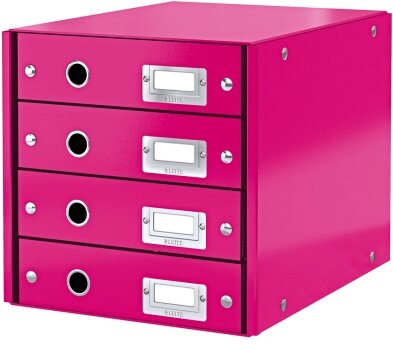 LEITZ Schubladenbox Wow metallicpink Schubladenset Click & Store WOW mit 4 S