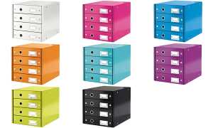 LEITZ Schubladenbox Click und Store W OW 4 Schübe blau (80604936)