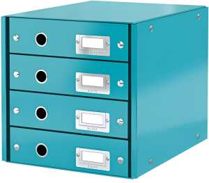 LEITZ Schubladenbox Click und Store W OW 4 Schübe eisblau (80604951)