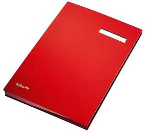ESSELTE Unterschriftsmappe rot Einband aus kaschierter Graupappe (UWS)
