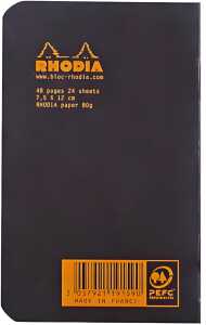 Rhodia Heft 7,5x12 kar 48 Bl sw