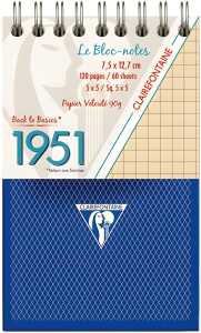 Clairefontaine Spiralbl.-1951 7,5x12,7 60Bl kar so