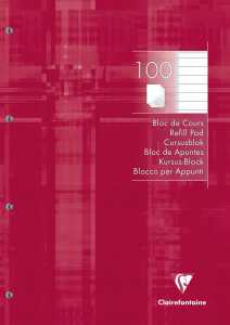Clairefontaine Kursusblock A4 liniert 4-fach gel 100Bl