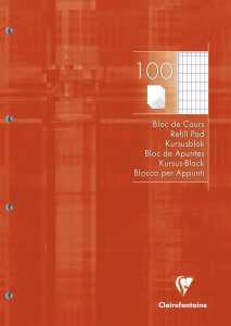 Clairefontaine Kursusblock A4 rau 4-fach gel 100Bl