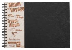 Clairefontaine Reisealbum AgeBag A4 quer lin+bl 40Bl sw
