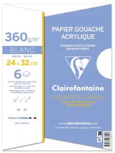 Clairefontaine Mappe Acryl & Ölpapier 24x32 6Bl