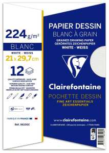 Clairefontaine Mappe Zeichenpapier, A 4, 224 g