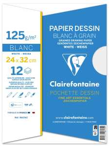Clairefontaine Mappe Zeichenpapier, 24x32, 125 g