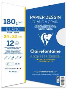 Clairefontaine Mappe Zeichenpapier, 24x32, 180 g