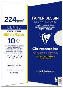 Clairefontaine Mappe Zeichenpapier, A 3, 224 g