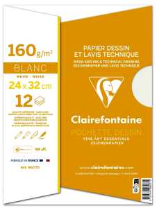 Clairefontaine Techn Zeichnen 160g 24x32cm 12Bl