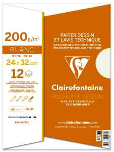 Clairefontaine Techn Zeichnen 200g 24x32cm 12Bl