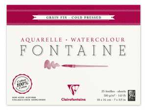 Clairefontaine Aquablo. FKorn FON 300g 18x24 25Bl