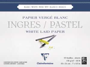 Clairefontaine Ingres 18x24 Block weiss 130g 25Bl
