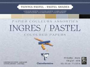 Clairefontaine Ingres 18x24 Block 130g Sort 25Bl