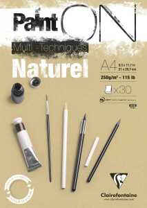 Clairefontaine PaintOn natur A4 250g 30Bl