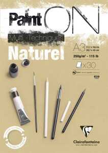 Clairefontaine PaintOn natur A3 250g 30Bl