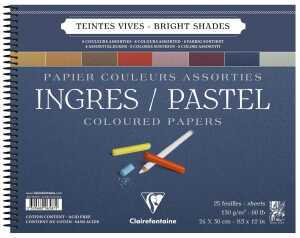 Clairefontaine Ingres 24x30 Block 130g Sort 25Bl 3329680965872