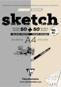 Clairefontaine Skizzenblock Sketch A4 90g we/elf 100Bl