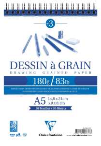 Clairefontaine Zeichenblock A5 Spirale 180g 30Bl