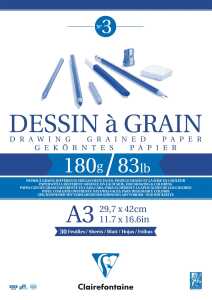 Clairefontaine Zeichenblock A3 verleimt 180g 30Bl