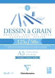Clairefontaine Zeichenblock kopfgel A5 125g 40Bl