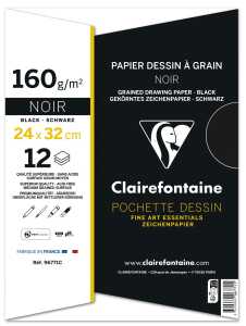 Clairefontaine Mappe Zeichenpapier schwarz