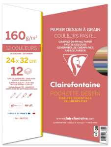 Clairefontaine Mappe Zeichenpapier pastelle Farben