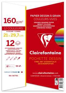 Clairefontaine Etiv Color 160g A4 12Bl Intensiv