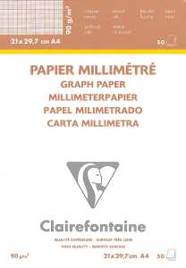 Clairefontaine Milimeterpapier A4 weiss 90g 50Bl